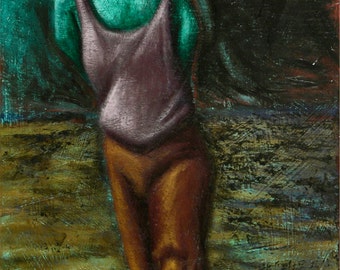 Lowbrow Pop Surrealism original painting by Pete Gorski titled: The Painted Bird