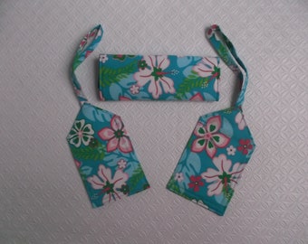 New Price - Hibiscus and Plumeria Luggage Tag and Handle Wrap set