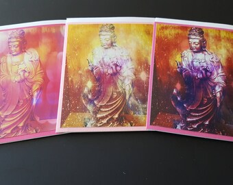 Quan Yin 3 Card Set Pink