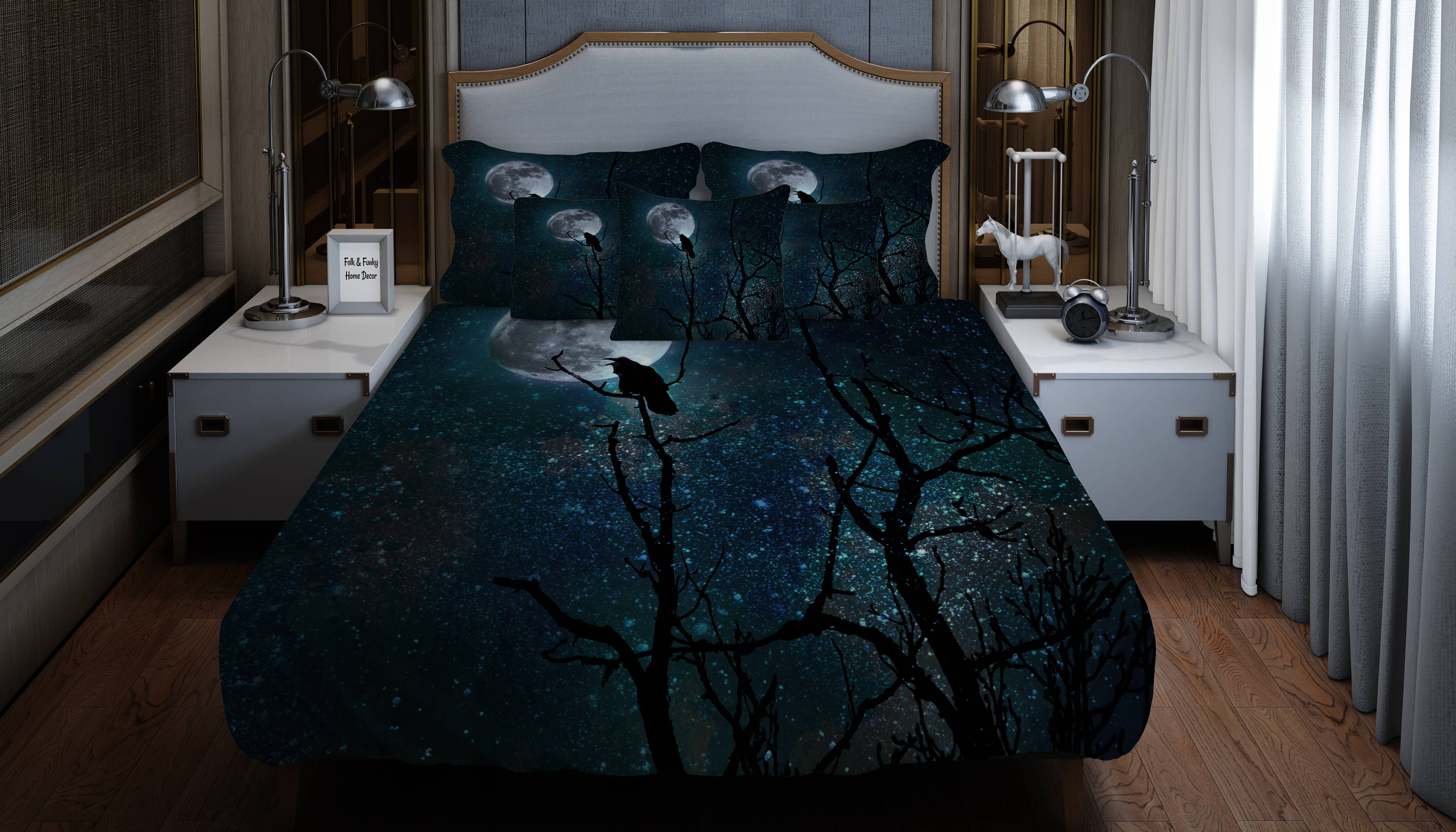 Gothic Bedding Comforter or Duvet Cover Raven Crow Tree