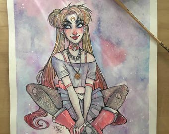 Dark Usagi Original Watercolor