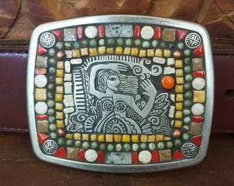 Funky Lady Mosaic Belt Buckle