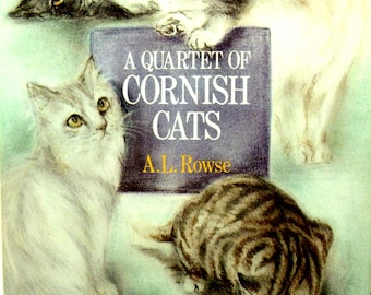 Vintage Book A Quartet of Cornish Cats Four Lovely Real life Cat Stories Perfect gift for Cat Lady 1980s Hardback with DW