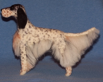 English Setter needle felted dog example custom made to order