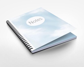 Pastel blue dotted with soft touch cover, Innenprint, spiral-bound notebook A5