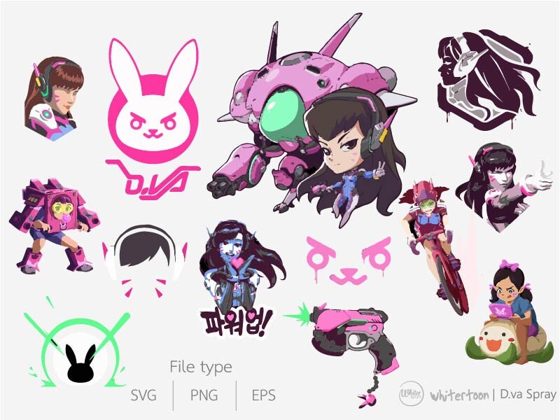 OVerwatch D.va sprays instant download vector graphicsdigital