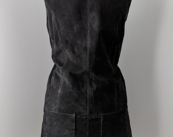 90s Black Suede Jumper S/M