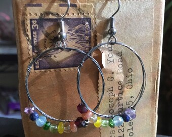 Over the Rainbow - Strung-Out ukulele string hoop earrings