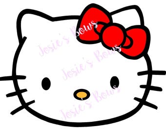 Hello Kitty Face Cut Cutting File - .SVG .Jpg and/or .Png and Silhouette Studio , Cricut, Cutter, Vinyl, HTV