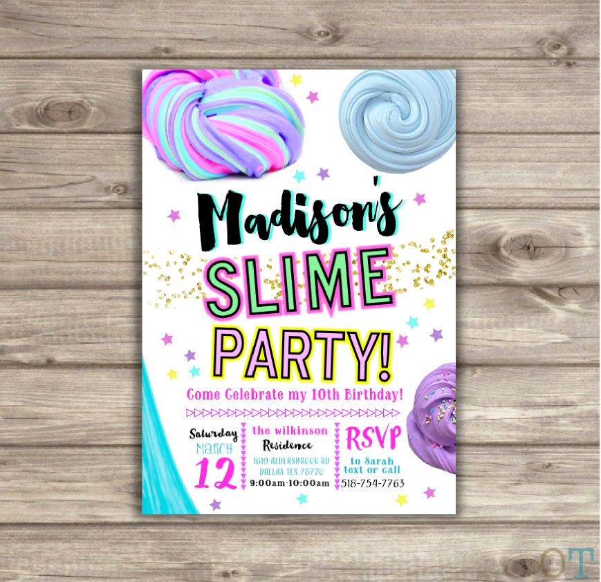 Slime Party Invitations 4