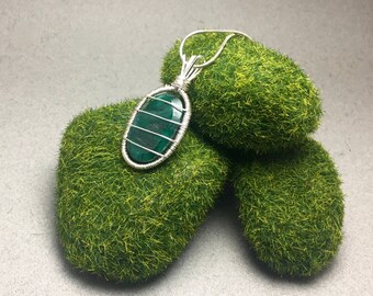 Green Beryl Wire Wrapped Pendant