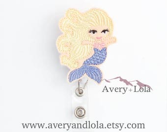 Mermaid Badge Reel, Mermaid ID Holder, ID Holder, ID Badge Holder