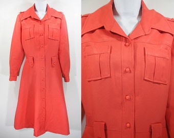 Vintage 70's Orange Spring Coat/Dress M