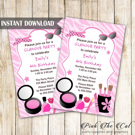 invitation girl birthday party makeup invite make party invites