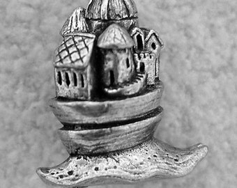 Green Girl Studios Snail Castle Pewter Pendant