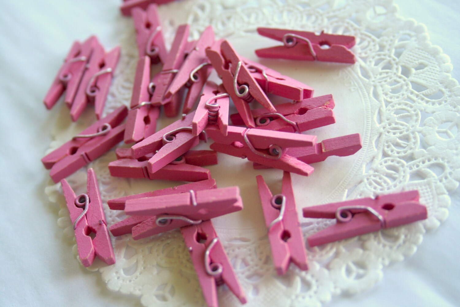 50 HOT PINK Mini Clothespins, and 10 COLOR Choices from SwoonPartyShop ...