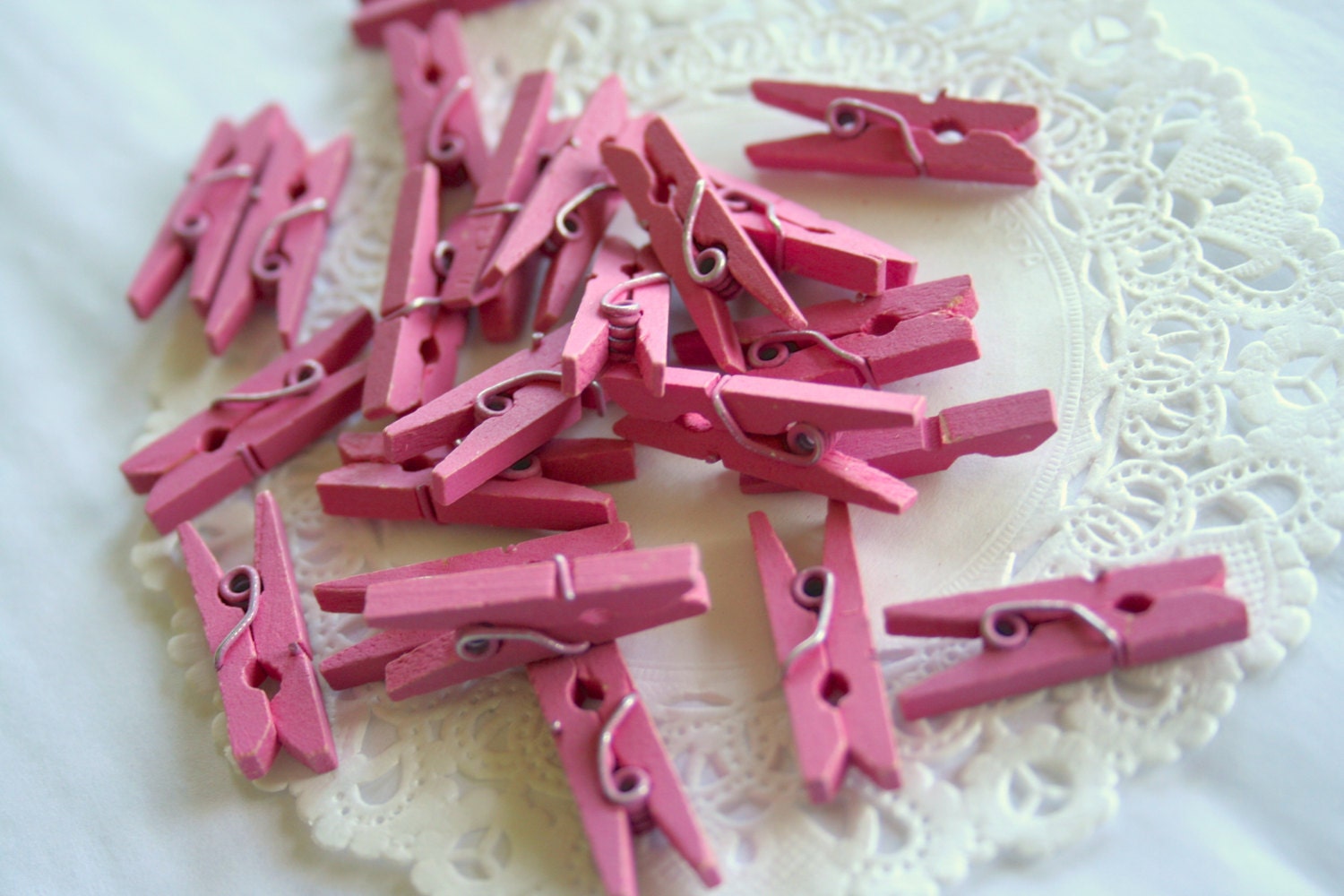 50 HOT PINK Mini Clothespins, and 10 COLOR Choices from