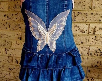 Clearance Strapless Denim Dress with Tiered Skirt size 12 AU, Denim Dress,
