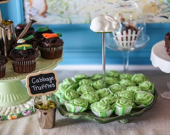 Peter Rabbit Birthday/Baby Showers Chocolate Truffle Cabbages (12)-Perfect for Favors/Candy Buffets/Garden Theme Parties/St Patrick's Day