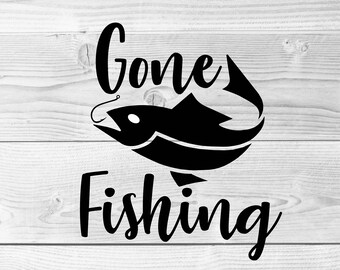 Gone fishing clipart | Etsy