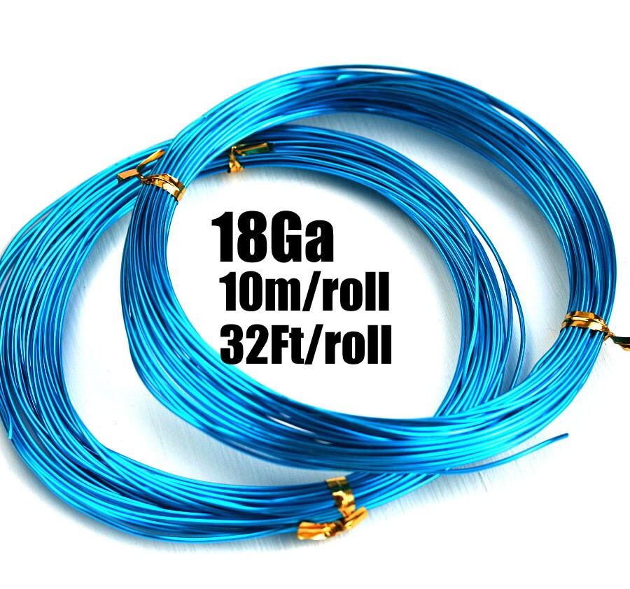 18 Gauge wire, 1mm thick Bright Blue Aluminum Craft Wire, 10m roll ...
