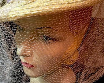Vintage 1940s Veiling for Hats and Crafts Pale Lavender 40s Face Veiling