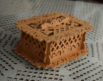 Jewerly box, Wooden box, Handmade box, Scroll Saw box, Handmade, Jewelry storage, Home decor, Decoration, Necklace box, Pendant box, Art