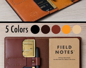 Field Notes Cover Pen Holder / Moleskine Cover - Wickett & Craig Full Grain Leather / Moleskine Wallet / Personalized / Cahier Cover /FLD2