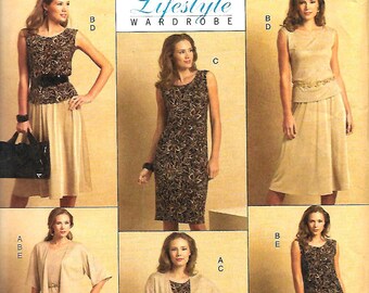 Butterick 5190 Misses Lifestyle Wardrobe Pattern, Jacket, Top, Dress, Skirt And Pants, 16-24, UNCUT