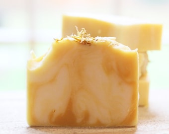 Yuzu Calendula Soap | Cold Process Soap | Handmade Soap | Orange Essential Oil | Calendula Petals