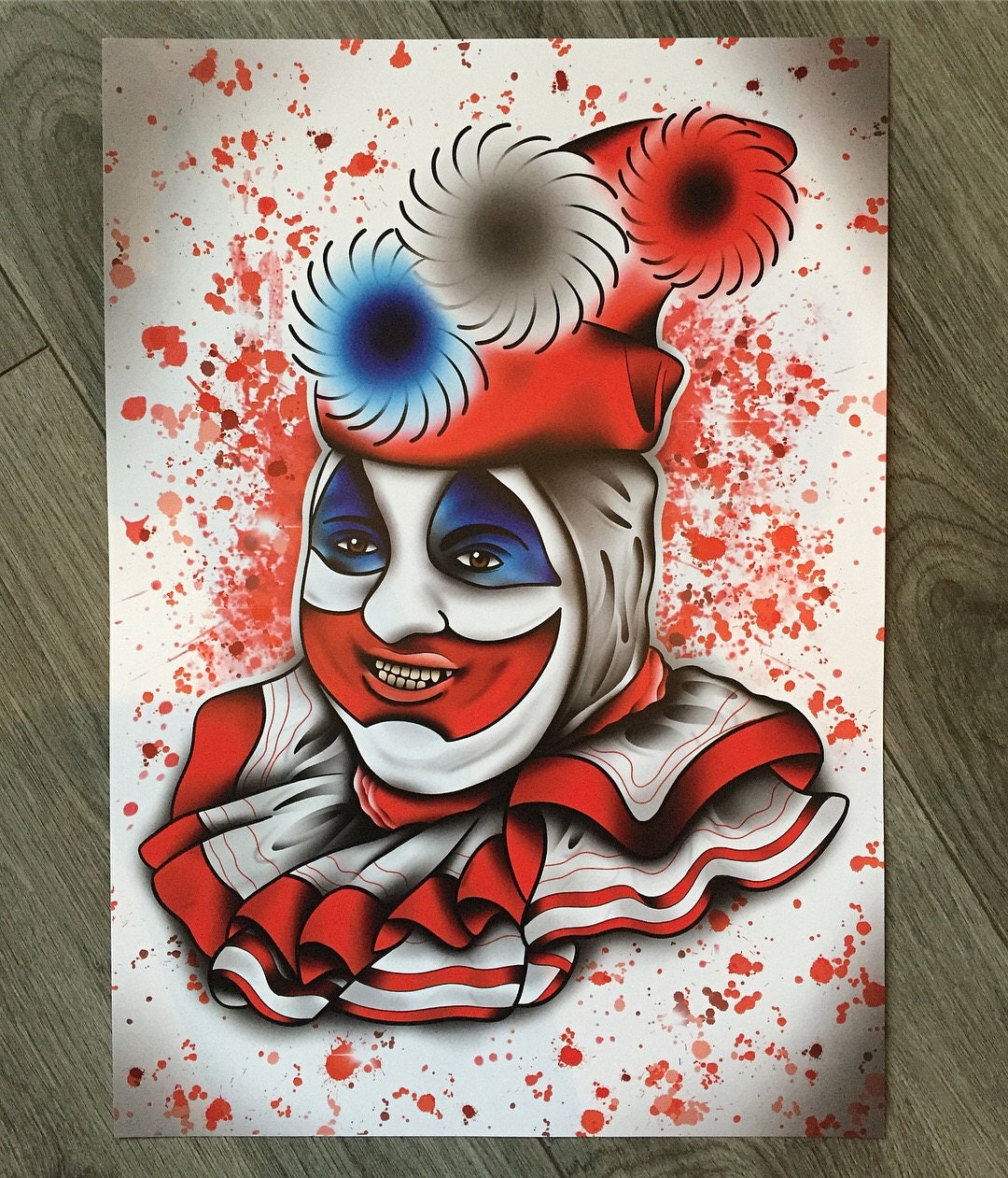 john wayne gacy pogo the clown tattoo print