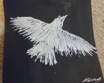 Silver acrylic Bird in Flight.