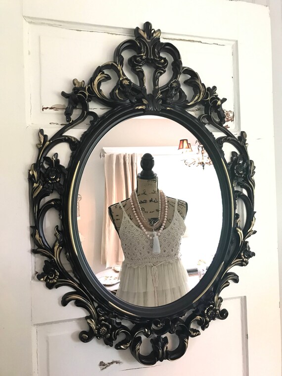 Baroque Mirror Bathroom Vanity Mirror Black and Gold Mirror