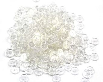 Pack of 100 Clear Delicate Plastic Round Buttons 2 Holes,Approx 12mm,Hole size 1mm Thickness:2mm(CTJZ21-R07D)