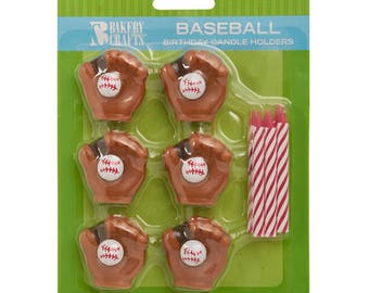 Baseball Candle Holders & Candles