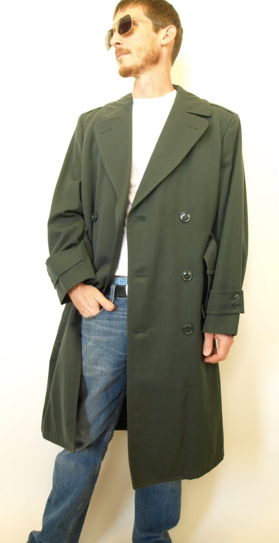 J W Anderson Asymmetric Hem Trench Coat Military Green Men Men Short Army Jacket