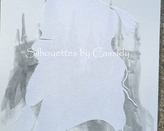 Dumbledore "ghost" cut paper silhouette