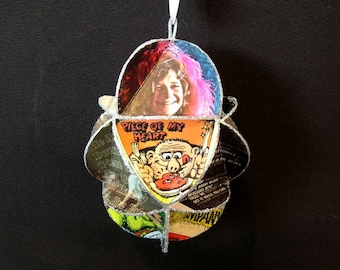Janis Joplin Album Cover Ornament Made Of Repurposed Record Jackets