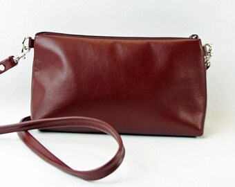 burgundy leather cross body bag, leather cross body