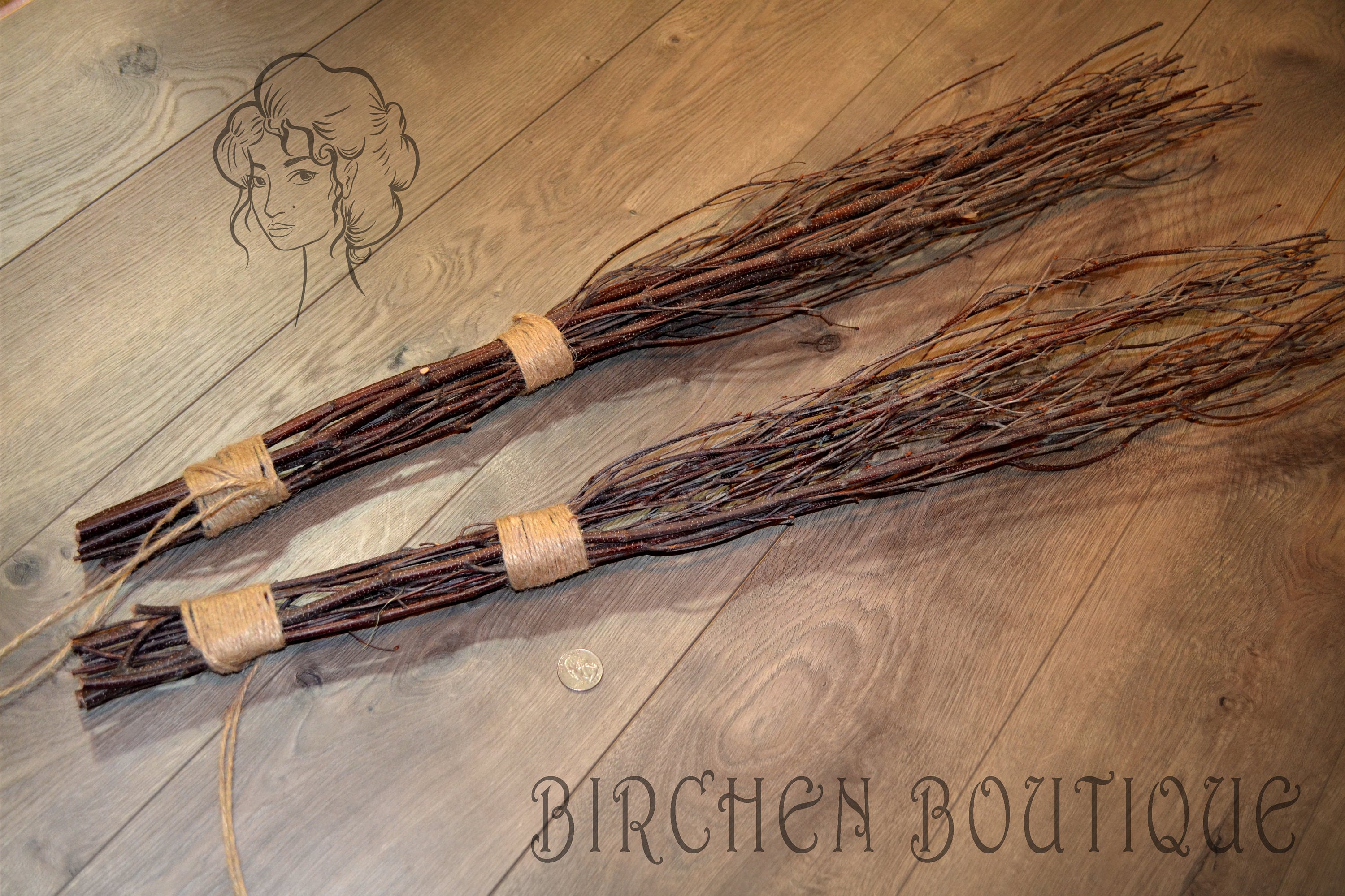 two TREATED BIRCH RODS