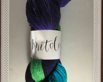 Knitologie by Knitcrate "Blue Morpho" Superwash Sock 400 yds.