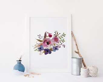 Floral Wall Art Printable Print Flower Watercolor Floral Wall Art Printable Print Flower Watercolor
