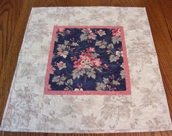 Quilted Floral Table Topper, Quilted Table Runner, Shabby Chic, Topper, Handmade, Dinning Table Decor, Cottage Chic, Spring Table Decor