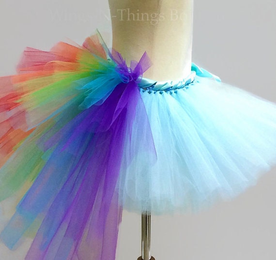 RAINBOW TUTU SKIRT w/ bustle tail Children's Costume