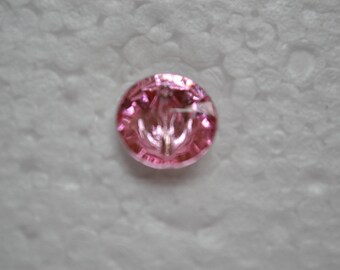 round rhinestone pink 15 mm buttons