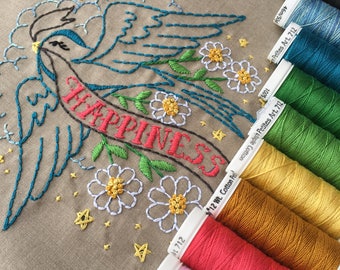 Embroidery pattern Bluebird of Happiness