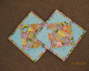 Quilted Pot Holders - Hot Pads - Easter- Heata Resistant