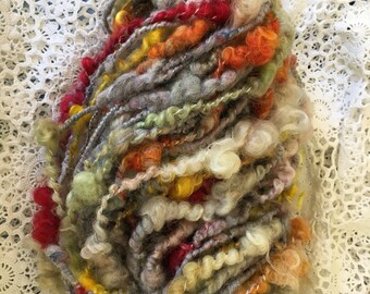 Bulky handspun art yarn, Merino and Englush Leicester locks handspun yarn 181 grams chunky