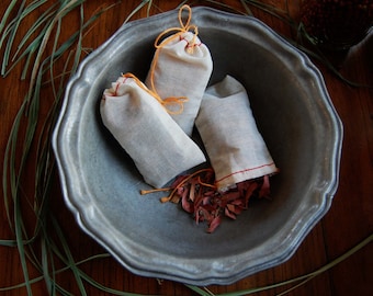 Cedar Lavender Sachets - Muslin Sachets for Drawers and Closets, moth repellant, natural air freshener, stocking stuffer