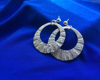 Sterling silver dangle earrings, hoop earrings, statement earrings, big earrings